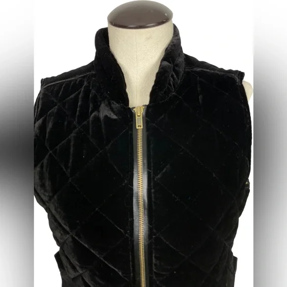 NWT Eddie Bauer Sport Shop 1920 Velvet Quilted Vest Black‎ Medium